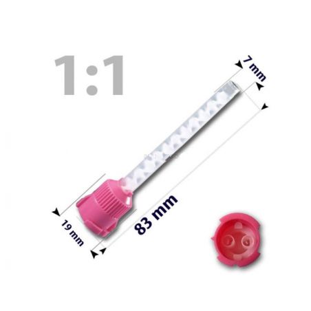 Varf de mixare 1:1 82 mm roz HP02